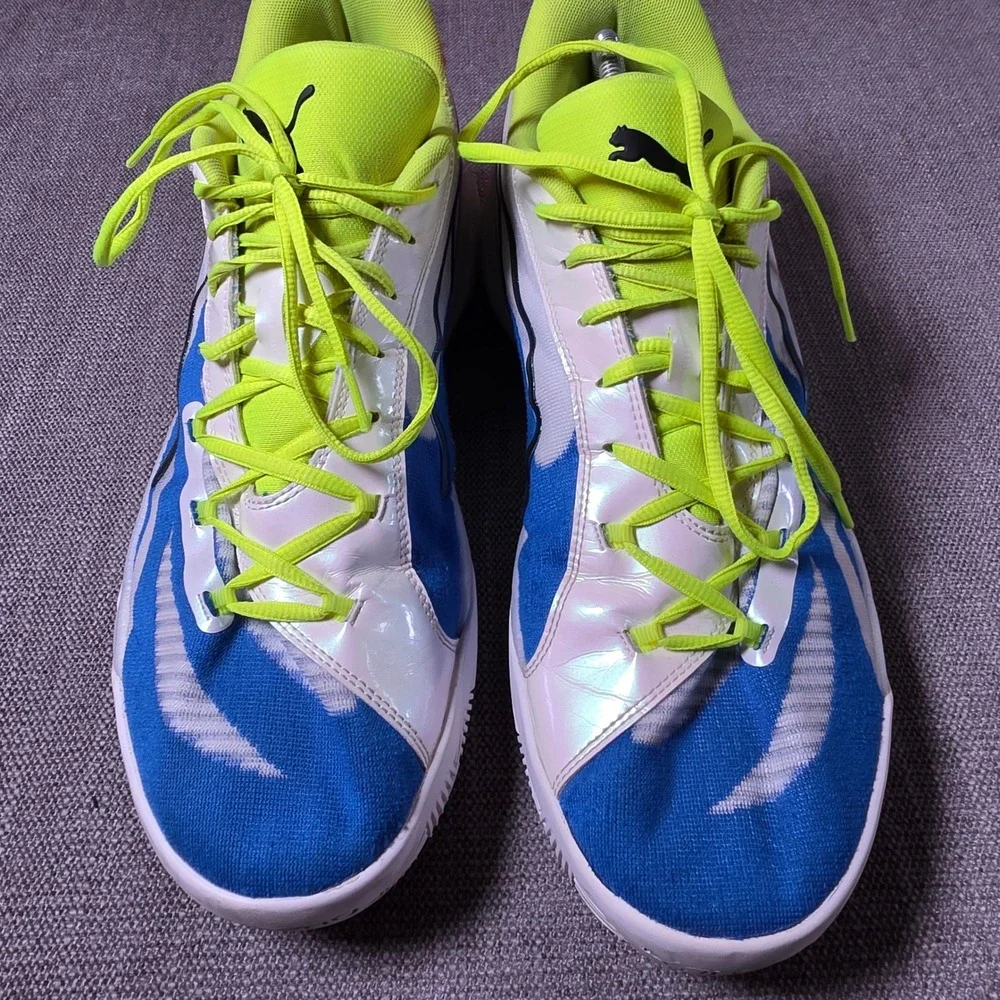 Puma All-Pro Nitro Mens 15 White Blue Multi Basketball Shoes 311259-01